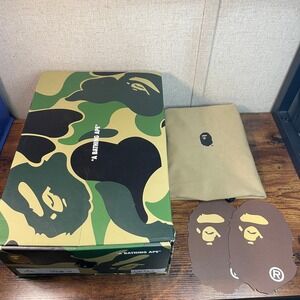 A Bathing Ape Bapesta Green ABC Camo Empty Shoe Box Dust Bag Size 9.5 M191007 J